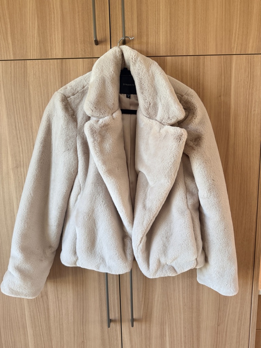Dynamite Cozy Faux Fur Jacket Cream/ Beige XXS